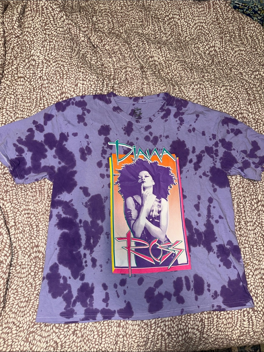 Diana Ross Tie-Dye Graphic Tee - Purple